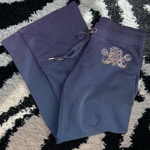 Y2K Juicy Couture vintage navy thick flare sweatpants